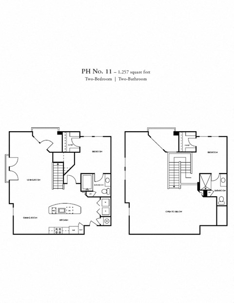Floor plan for 2 beds, 2 baths, 1393 sqft